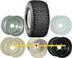 V Tread Golf Cart Tires on Your Choice of Steel Golf Cart Wheels