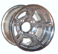 5 Spoke Golf Cart Wheel in Polished Aluminum