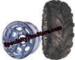 Aggressive Golf Cart Tires on 7 Curved Spoke Golf Cart WHeels