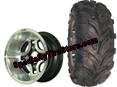 Aggressive Golf Cart Tires on Iron Cross Black Golf Cart Wheels