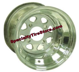 Polished Golf Cart Wheels Styled In Billeted Aluminum