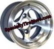 4 spoke golf cart wheel with black accents