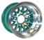 14 Spoke Aluminum Golf Cart Wheel Styled With Green Acents