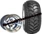 Mudbuster Golf Cart Tires on 4 Spoke Golf Cart Wheels in Black