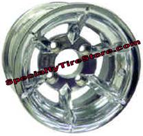 Predator Polished Golf Cart Wheels Styled With Six Spokes