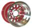 14 Spoke Aluminum Golf Cart Wheel Styled With Red Acents